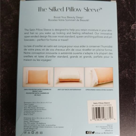 Silked Pillow Sleeve - Size O/S - NIP - Picture 5 of 5